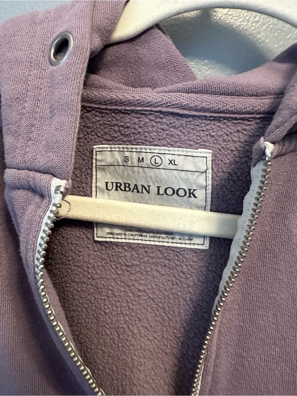 Cozy Mauve Zip-Up Hooded Sweatshirt - Picture 2 of 3